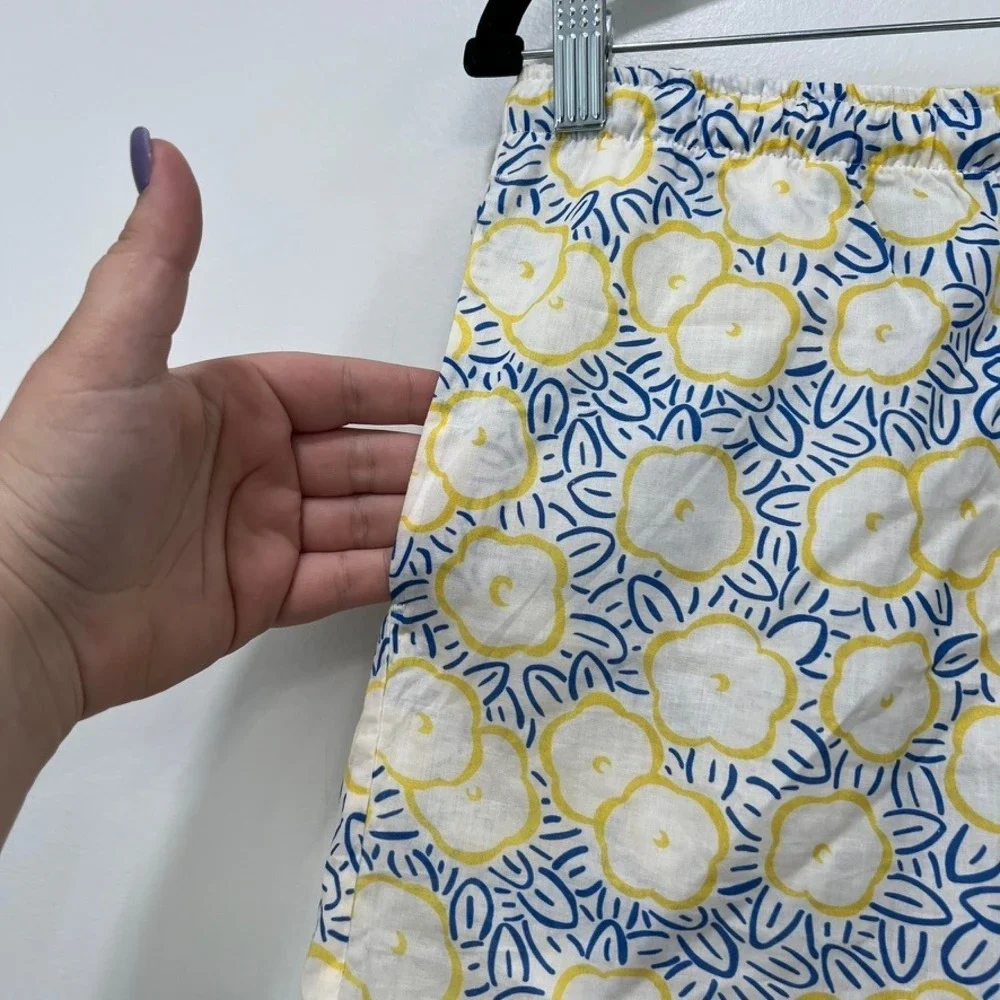 Derek Rose London Womens Pajama Set Small NWT Cotton Tank Floral Blue Yellow - Picture 8 of 13